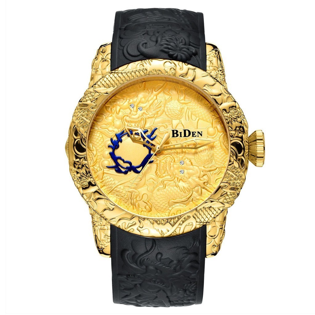 機械時尚龍錶男士機械錶防水超大錶盤小金龍手錶個性潮流國風手錶 MHWI
