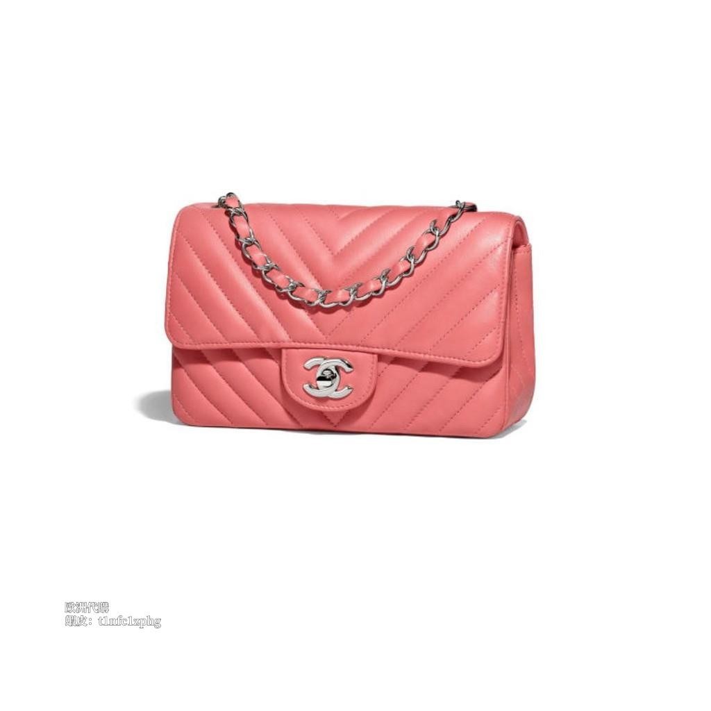 法國代購 香奈兒 Chanel mini coco 山型紋 A69900 粉色