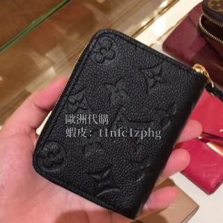 法國代購 Lv 零錢包 牛皮 黑色/紅色短夾 壓紋 m60574 m60740 現貨