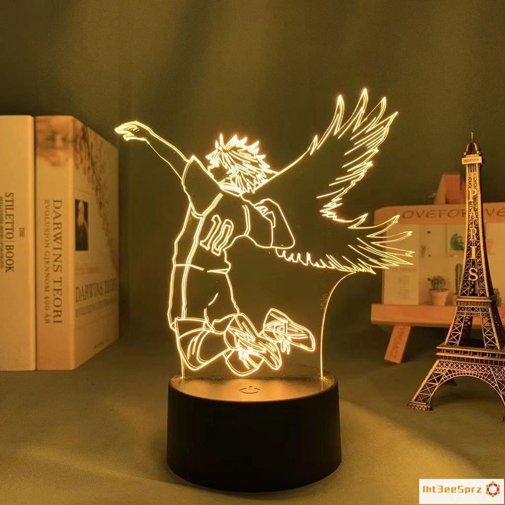 『限時下殺』日向翔陽 排球少年影山飛雄日向翔陽手辦動漫週邊桌麵擺件宿捨led小夜燈 SOCXあ