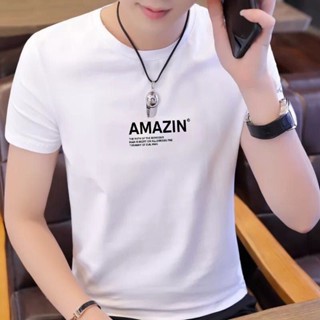 夏季T恤男 短袖上衣 青年學生韓版上衣 簡約純白修身潮流大尺碼1/2件打底衫上衣