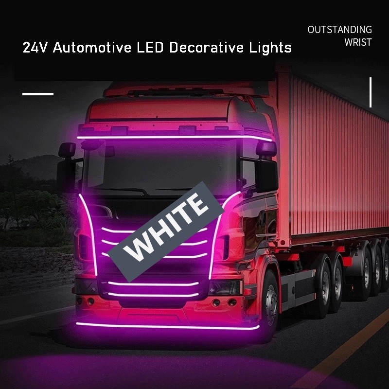 24V 2.4m 3m 燈條 LED 汽車裝飾燈底盤燈適用於廂式貨車汽車日間行車燈頭燈尾門燈高品質