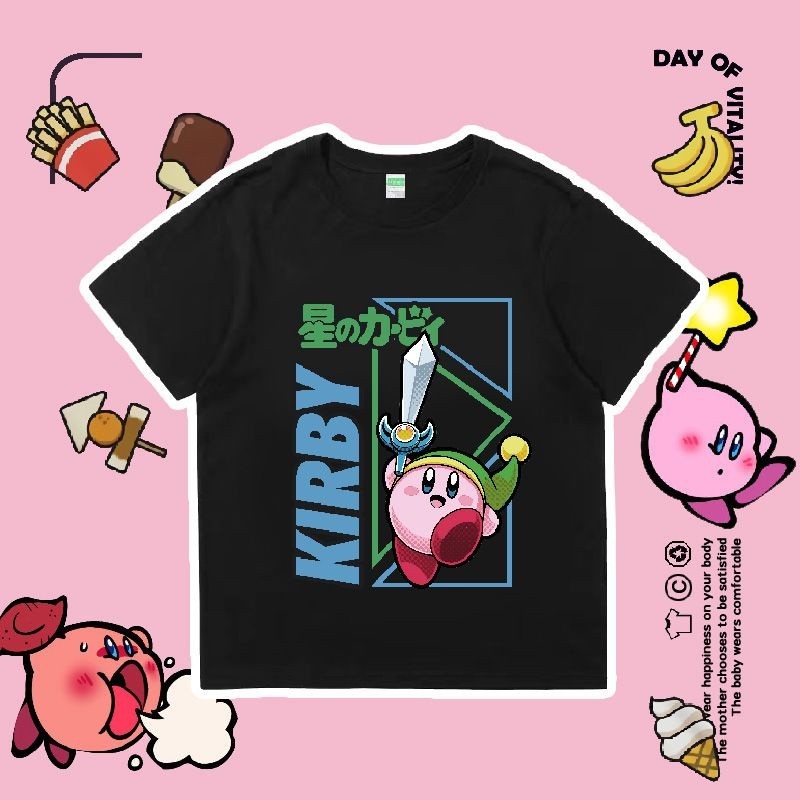🔥免運🔥星之卡比Kirby任天堂switch游戲大中兒童裝短袖t恤衫小孩衣服