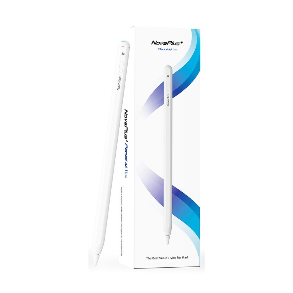 NovaPlus Pencil A8 SE 書寫繪圖款 iPad Pencil 磁吸充電平版觸控筆, 白