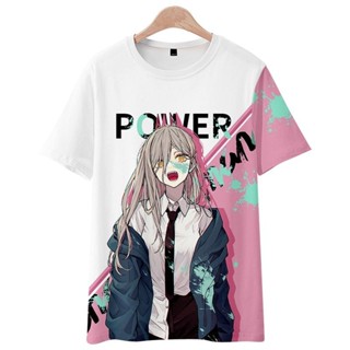 電鋸人鏈鋸人帕瓦power周邊短袖T恤速幹半袖寬松夏季痛衣服大碼