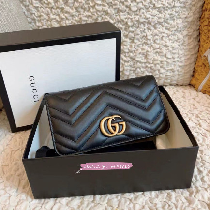 GUCCI Marmont WOC mini GG 鏈條包 雙G 翻蓋 現貨99新488426 超讚 99新 已絕版