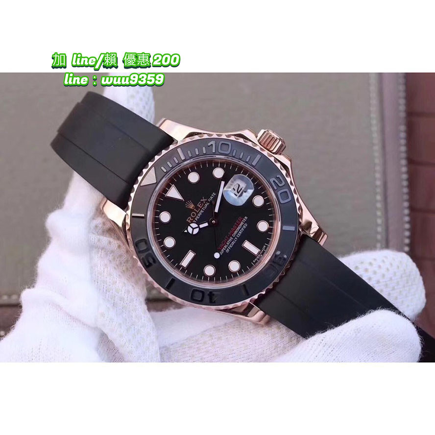 勞力士 Rolex 遊艇名仕 116655 玫瑰金殼黑面 男士經典商務腕錶