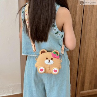 品質。優選🌈女生包包 萌娃小揹包可愛小兔子矽膠零錢包立體卡通便攜收納兒童外出斜挎包 單肩包 斜揹包 側揹包女 通勤包