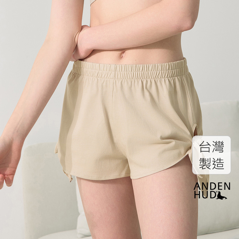 【Anden Hud】下身_療癒烘焙．涼感蝴蝶結綁帶短褲(糖霜灰) 台灣製