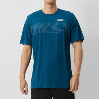 Puma Run Fav 男款 藍色 歐規 慢跑系列 快速排汗 圖樣 T恤 運動 休閒 短袖 52500321