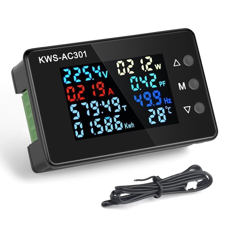 【台湾出货】Kws-ac301 功率計功率計電壓表 AC 50-300V 電力分析儀