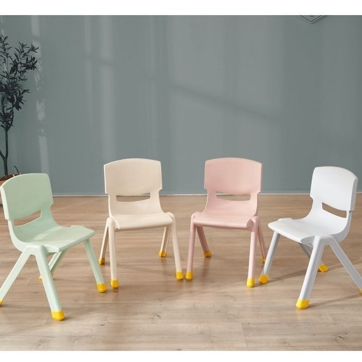 10個裝/椅子 靠背椅 餐桌椅 休閒椅 書桌椅 塑膠椅 馬卡龍兒童椅靠背椅加厚幼兒園小椅子莫蘭迪塑料寶寶板凳防滑耐磨