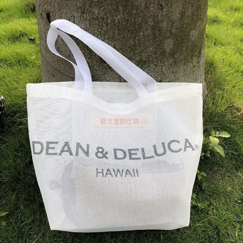 日本限定dean&amp;deluca網紗單肩包男女學生度假購物袋沙灘包手提包