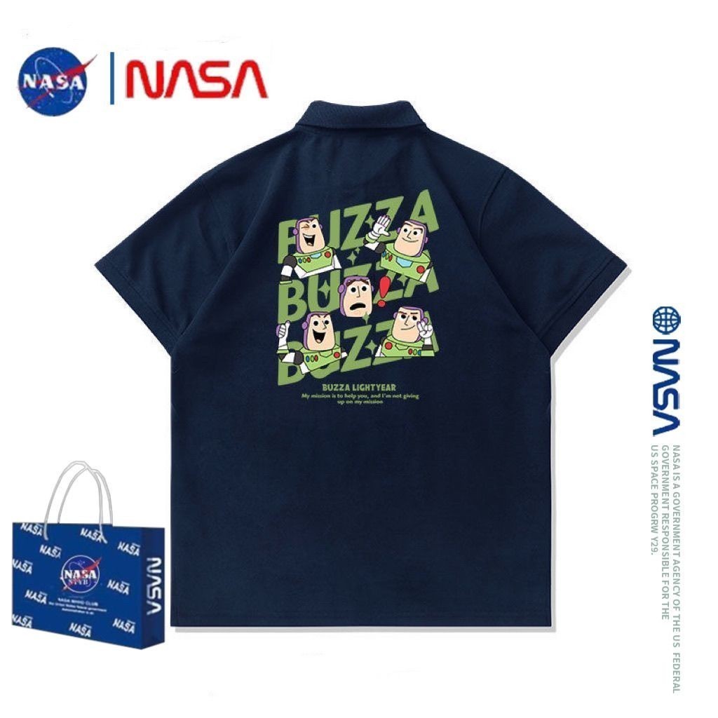 NASA聯名巴斯光年美式男裝POLO衫潮牌翻領休閒短袖夏季新款上衣服