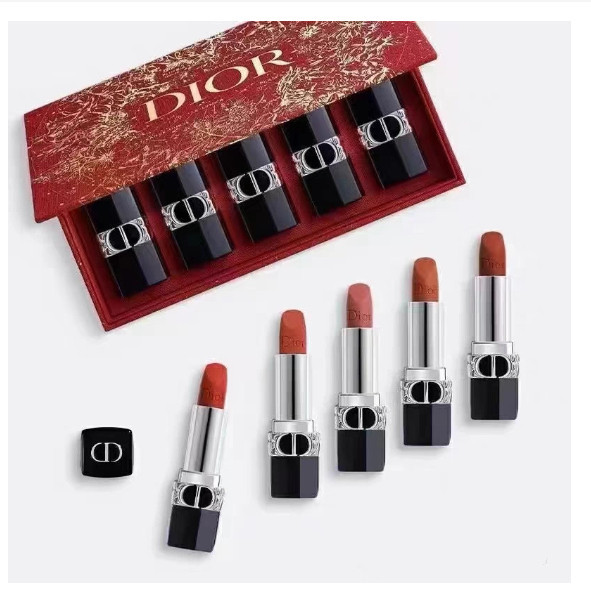 限時特賣 dior 迪奧口紅 新春限定 口紅套裝脣膏禮盒五件套 送禮 送女友720/999/772/735/951