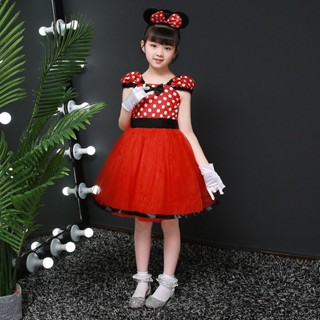 🎀爆款新品🎀萬聖節裝扮女童米奇米妮公主裙生日禮服卡通米老鼠兒童舞蹈表演服