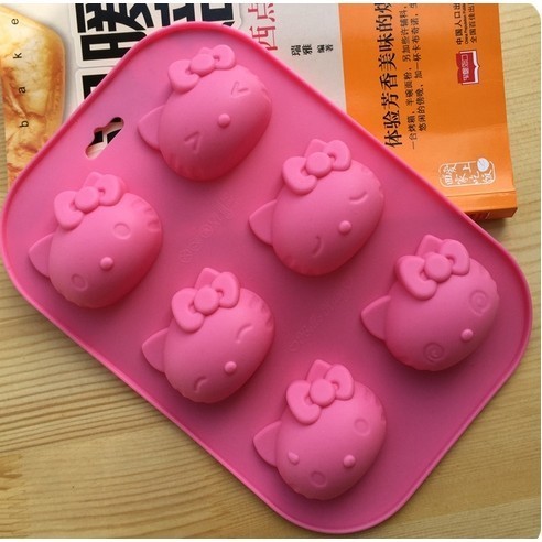 矽膠- 6連小kitty 手工皂模 布丁模 果凍模 巧克力模 黏土手工藝材料