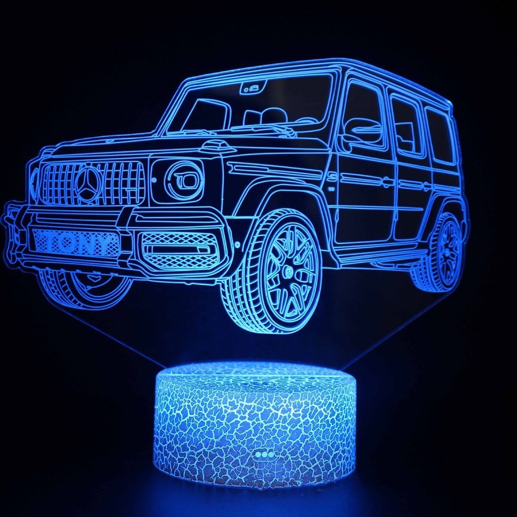 新款★創意禮品3D錯覺床頭臺燈奔馳大G造型LED兒童房夜燈網紅生日禮物★滿額免運