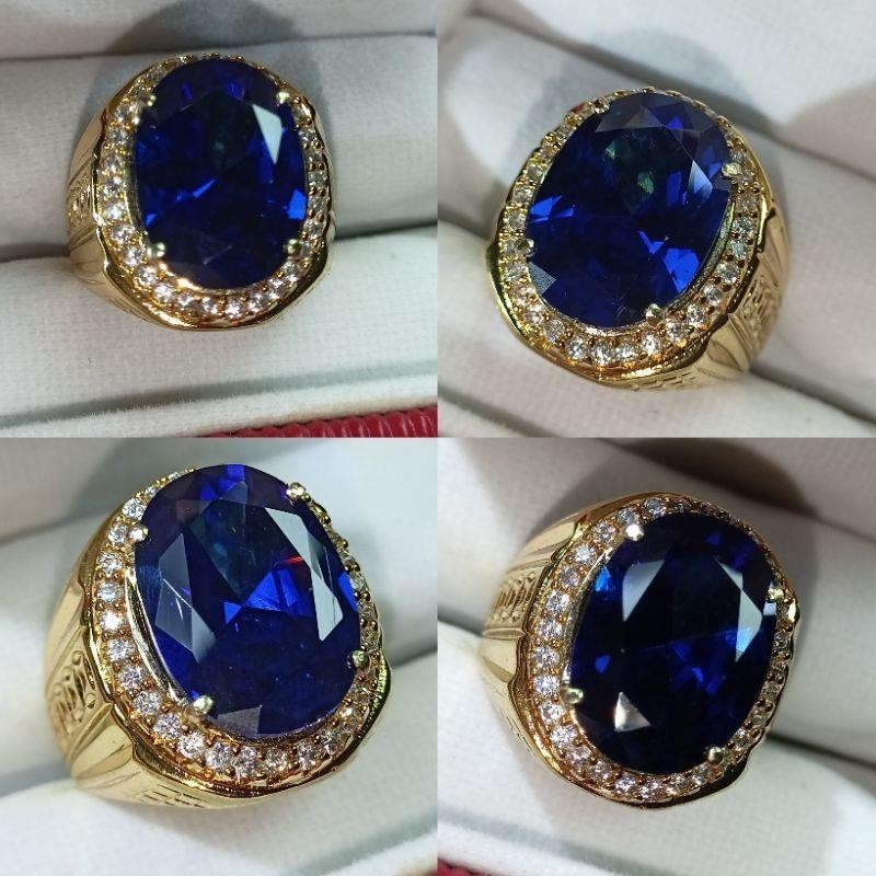【台灣出貨】國王藍色藍寶石石戒指原裝高品質