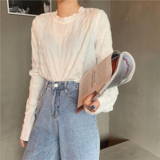 新款韓版2023秋季寬鬆顯瘦百搭日係初戀風長袖T恤女打底上衣ins潮TXUE~