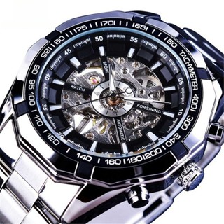 手錶男士全自動機械錶鏤空 watch鋼帶手錶自動機械錶男錶
