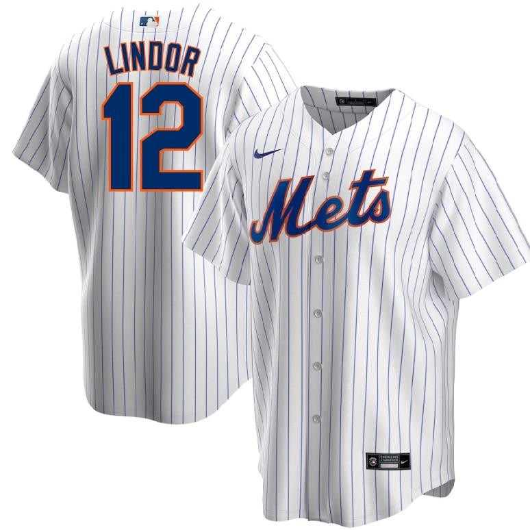 MLB球衣 棒球服 美職聯 紐約大都會Mets棒球服12號Francisco Lindor球衣運動服男裝