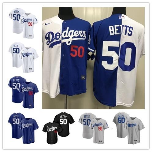 MLB球衣 棒球服 美職聯 棒球服洛杉磯道奇Dodgers50號Mookie Betts球衣運動服男裝