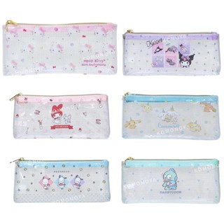 【現貨】小禮堂 Sanrio 三麗鷗 PVC透明網格拉鏈筆袋 (滿版款) Kitty 酷洛米 大耳狗