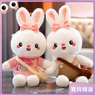 【台灣出貨】兔年吉祥物公仔 可愛穿衣兔子玩偶 小白兔毛絨玩具 小號娃娃 毛絨玩具 婚慶