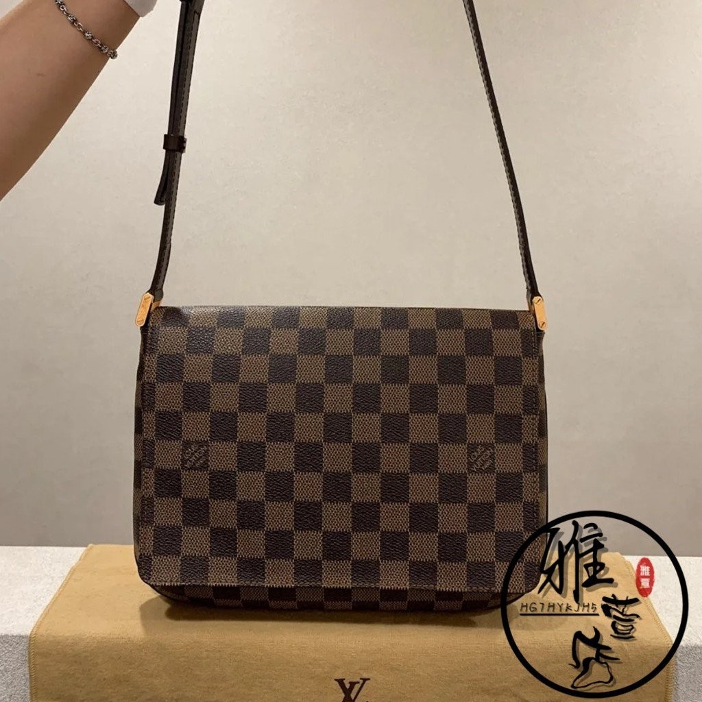 雅萱二手 LOUIS VUITTON(路易威登)LV棋盤格棕色中古郵差包 王菲包 肩背包 斜背包