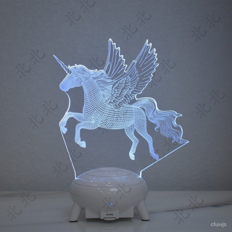 北北🔥熱銷榜獨角獸3D LED小夜燈創意裝飾台燈聖誕男孩女孩生日禮物