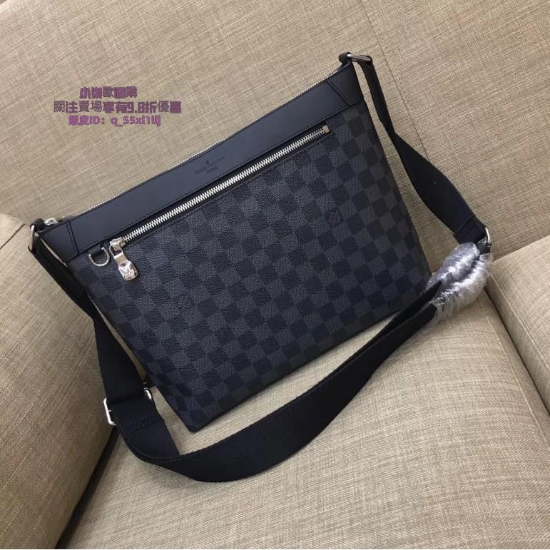 LOUIS VUITTON MICK PM N40003 lv 黑灰棋盤格紋斜背信差包/郵差包