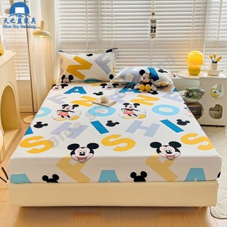 台灣熱賣🔥卡通迪士尼雙人床包三件組 米奇床包 床罩 床笠 保潔墊 親膚透氣 鬆緊帶 單人/雙人/加大/特大床包 枕頭套