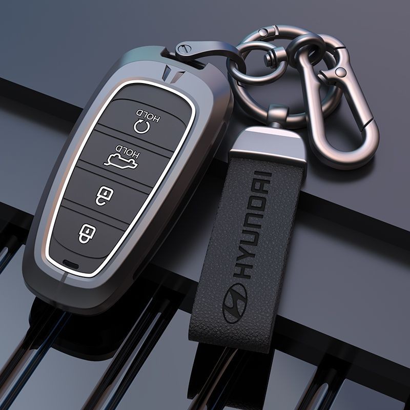 熱賣 Hyundai 現代鑰匙套 EV400 EV500 SANTAFE TUCSON L Staria 金屬汽車鑰匙套