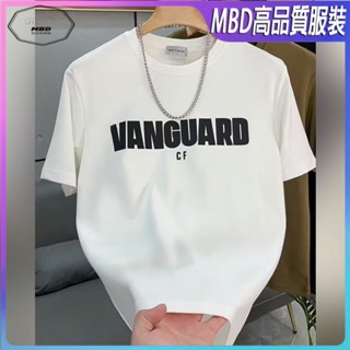 『臺灣熱銷』寬鬆情侶T恤男生衣服重磅純棉痞帥2024新款時尚男女衕款ins風印花T恤五分袖潮流圓領上衣上衣oversiz