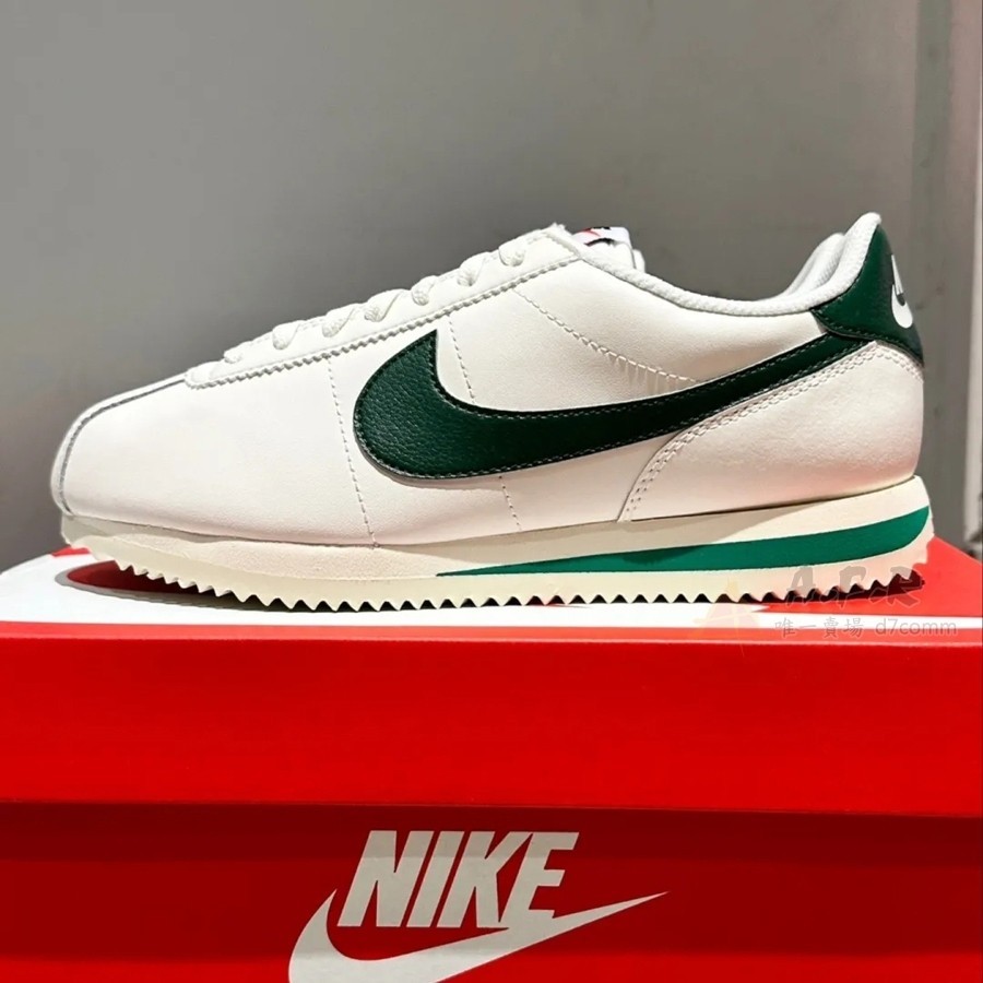 新款 Nike Cortez 阿甘鞋 米白 白色 綠色 米綠 復古綠 白綠 綠勾 白底綠勾 休閒鞋 DN1791-101