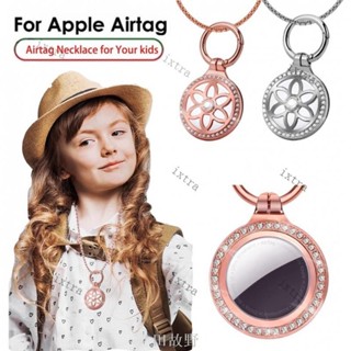 【田故野】兒童 Airtag掛項鍊,Apple airtags保護套支架 gps 追蹤器,金屬徽章鑲嵌珠寶Air tag
