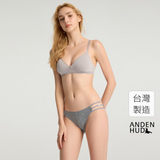 【Anden Hud】溫暖日常．細帶中腰三角內褲(靛灰藍-海狗點點) 純棉台灣製