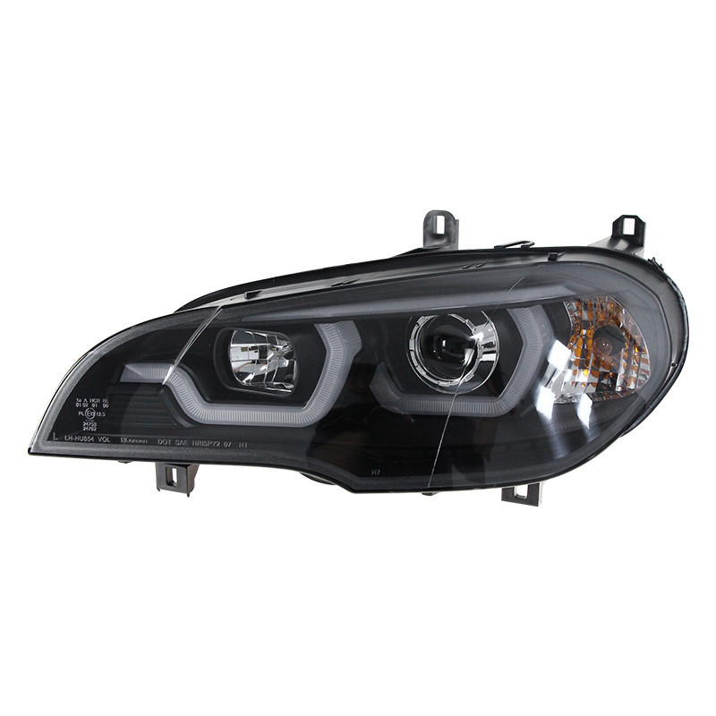 適用于07-13款BMW X5大燈總成E70改裝LED日行燈雙光透鏡氙氣大燈