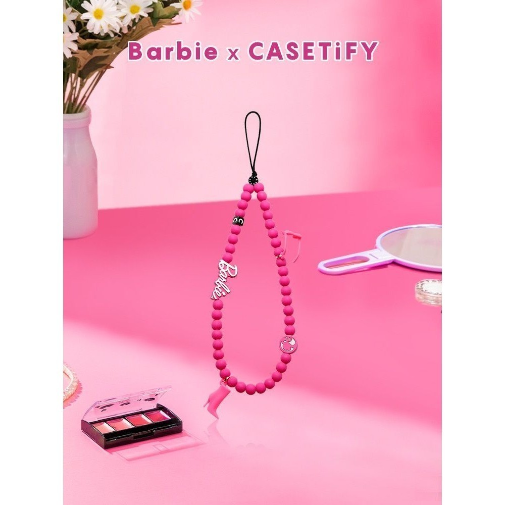 正版免運現貨 CASETIFY官方同款Barbie芭比鏈條手工高檔串珠手機殼手鏈芭比掛繩