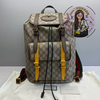 Shaw二手 GUCCI 古馳 SUPREME TECHPACK 刺繡虎頭男士雙肩包 後背包 書包 473869 現貨