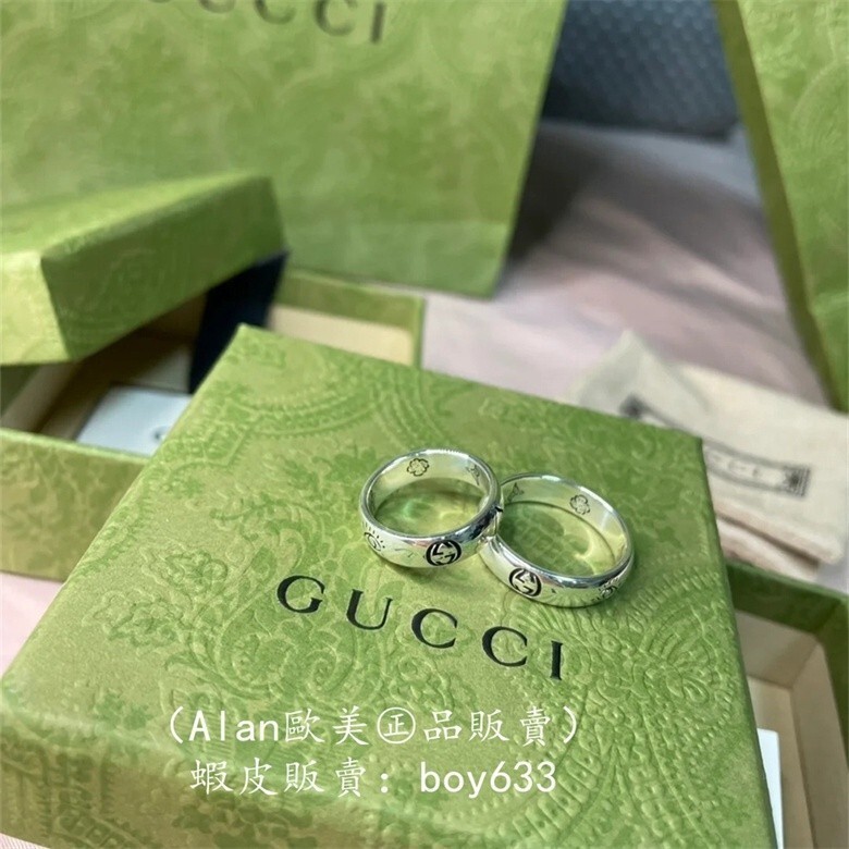 二手現貨 GUCCI 古馳 Blind For Love 純銀 戒指455247情侶對戒 情人節禮物 免運