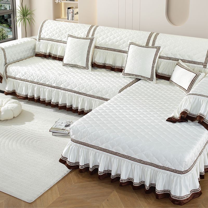 Ann 奶油風沙發墊全包定制沙發套罩高端歐式布藝沙發123組合絎縫坐墊