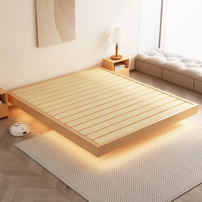 【⚡免運】懸浮床實木 單人雙人木床架床 出租房臥室加固床架 現代簡約1.5米家用雙人床主臥1.8米大床1.2米橡膠木床