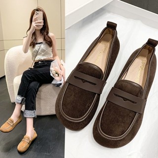 【GL SHOES】女鞋 豆豆鞋娃娃鞋 單鞋 一腳蹬平底鞋 軟底防滑豆豆鞋女2024春夏新款平底百搭一腳蹬樂福鞋懶人孕婦