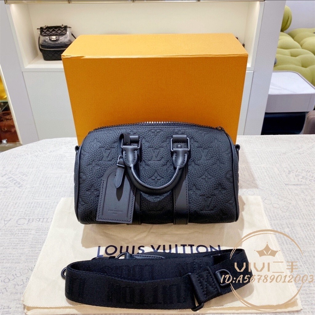 精品二手 LV 路易威登 M20900 KEEPALL 25 壓紋印花 手提包 肩背包 斜挎包 波士頓包