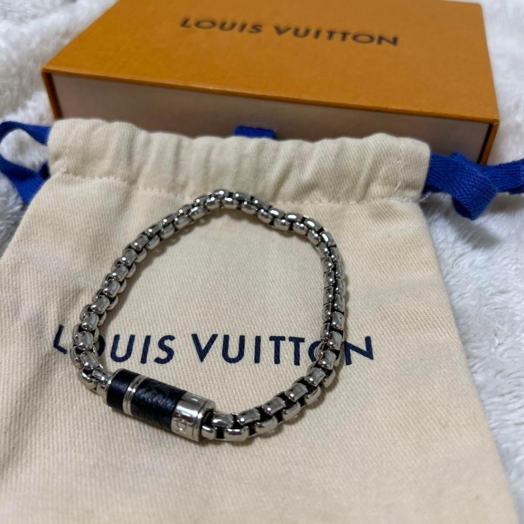 二手精品 LV 路易威登 MONOGRAM CHAIN 手鏈 經典爆款 M63107 男生手鏈 男女同款