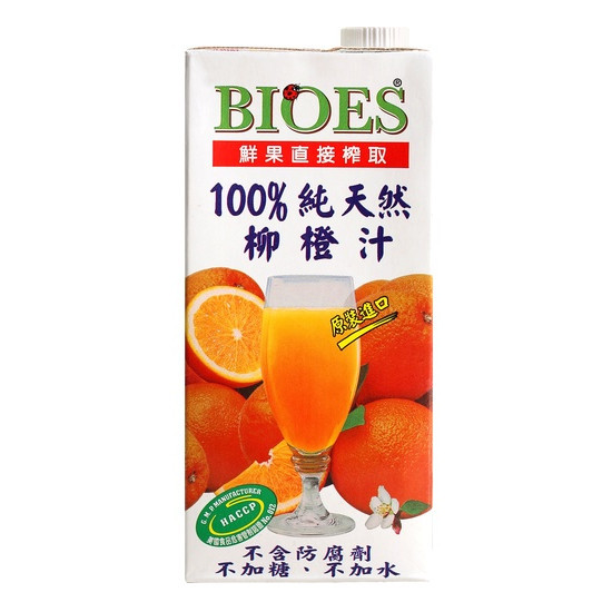 【囍瑞BIOES】100%純天然柳橙汁原汁．大容量．1000ml