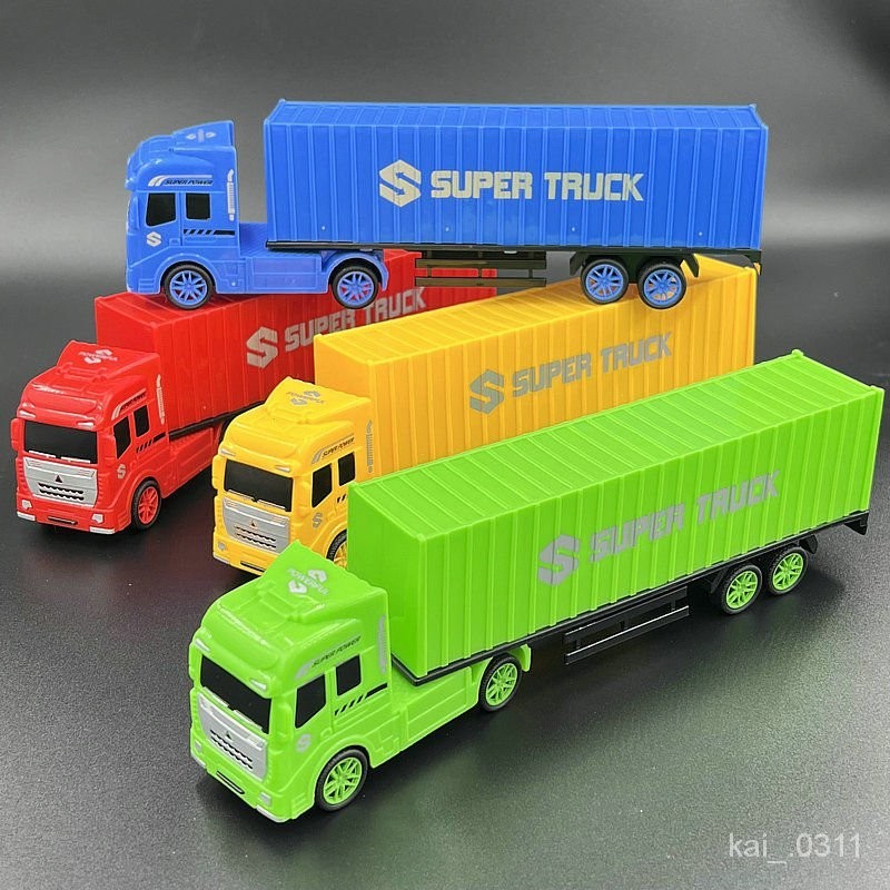 ✨桃園出貨/免運✨新款兒童玩具車拖頭半掛車貨櫃集裝箱小汽車模型寶寶玩具男孩禮物