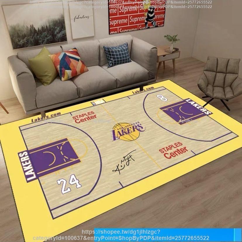 NBA籃球主題地毯客廳臥室床邊關于籃球的禮物抖音個性男生地墊潮